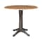 International Concepts Round Round 42 in. Top Dual Drop Leaf Counter Height Pedestal Dining Table in Hickory/Washed Coal K45-42DPT-27B-6B - alternate 1